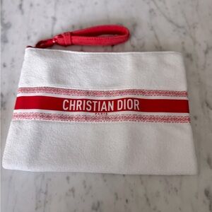Dior White and Red Cosmetic pounch